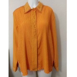 claudia richard button down shirt w embroidery 20w